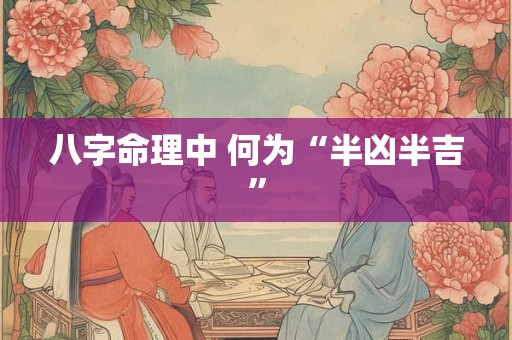 八字命理中 何为“半凶半吉”
