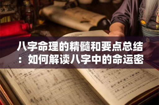 八字命理的精髓和要点总结：如何解读八字中的命运密码