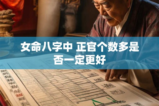 女命八字中 正官个数多是否一定更好