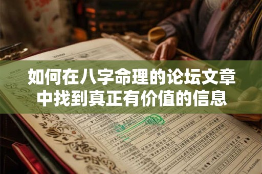 如何在八字命理的论坛文章中找到真正有价值的信息