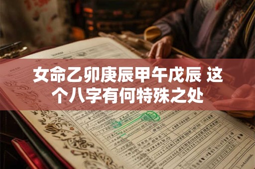 女命乙卯庚辰甲午戊辰 这个八字有何特殊之处
