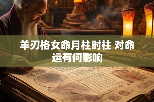 羊刃格女命月柱时柱 对命运有何影响