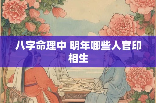 八字命理中 明年哪些人官印相生
