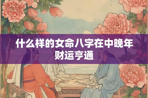 什么样的女命八字在中晚年财运亨通
