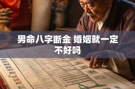 男命八字断金 婚姻就一定不好吗