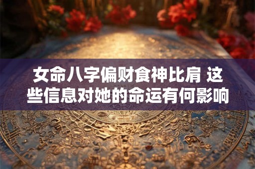 详细阅读:女命八字偏财食神比肩 这些信息对她的命运有何影响 女命八字偏财食神比肩 这些信息对她的命运有何影响