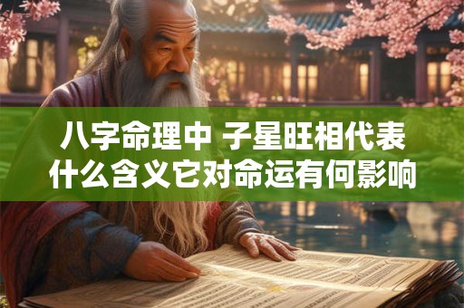 八字命理中 子星旺相代表什么含义它对命运有何影响