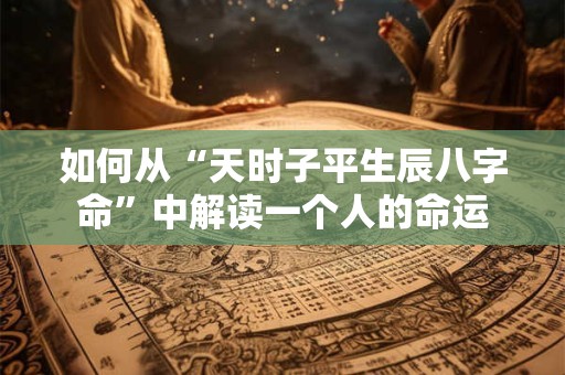 如何从“天时子平生辰八字命”中解读一个人的命运