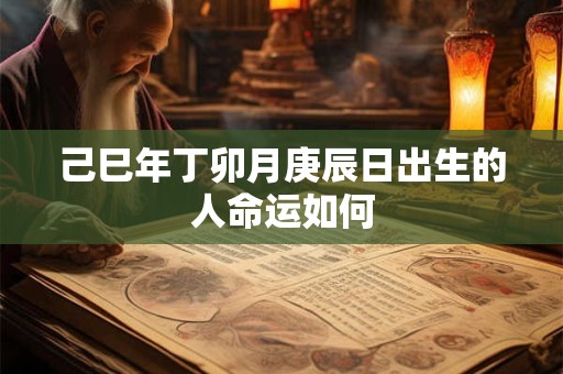 己巳年丁卯月庚辰日出生的人命运如何