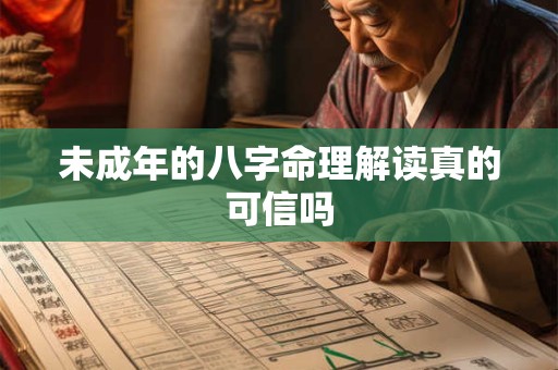 未成年的八字命理解读真的可信吗
