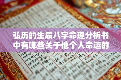 弘历的生辰八字命理分析书中有哪些关于他个人命运的具体信息