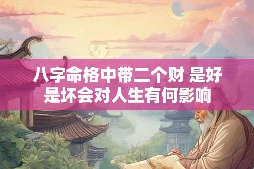 八字命格中带二个财 是好是坏会对人生有何影响