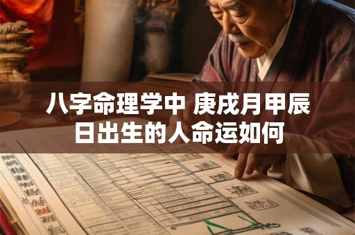 八字命理学中 庚戌月甲辰日出生的人命运如何