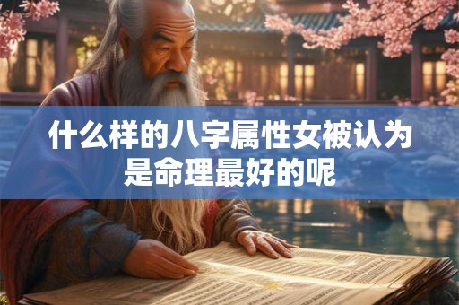 什么样的八字属性女被认为是命理最好的呢