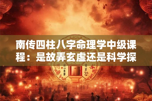 南传四柱八字命理学中级课程：是故弄玄虚还是科学探索