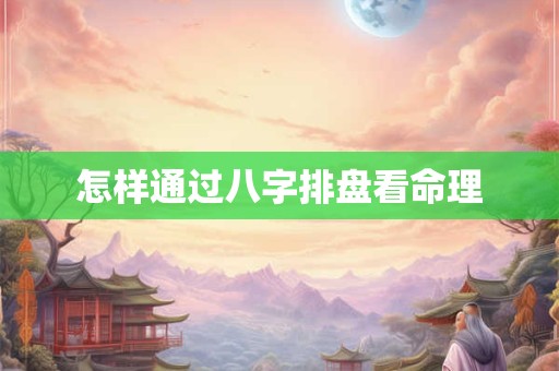 怎样通过八字排盘看命理