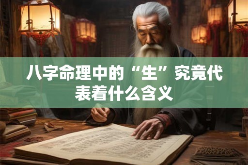 八字命理中的“生”究竟代表着什么含义
