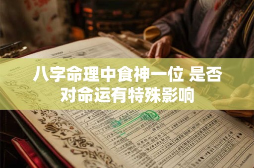八字命理中食神一位 是否对命运有特殊影响