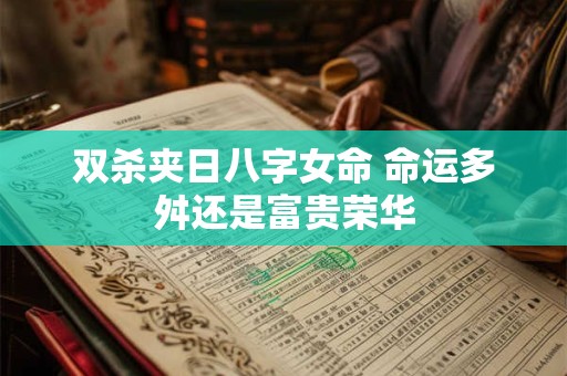 双杀夹日八字女命 命运多舛还是富贵荣华