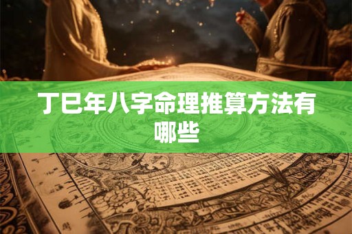 丁巳年八字命理推算方法有哪些