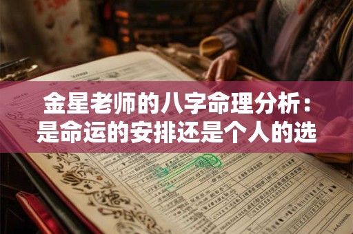 金星老师的八字命理分析：是命运的安排还是个人的选择