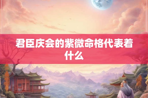 君臣庆会的紫微命格代表着什么