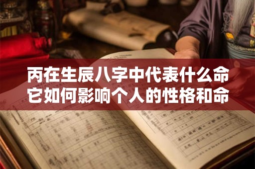丙在生辰八字中代表什么命它如何影响个人的性格和命运