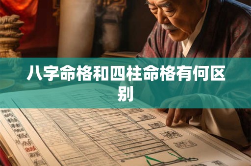 八字命格和四柱命格有何区别