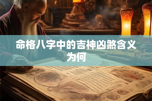 命格八字中的吉神凶煞含义为何
