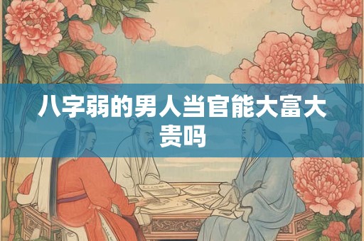 八字弱的男人当官能大富大贵吗