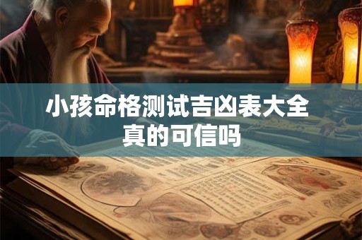 小孩命格测试吉凶表大全 真的可信吗