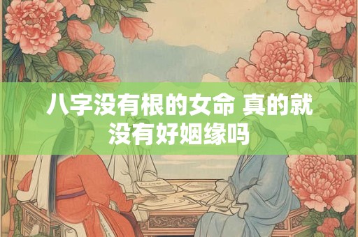 八字没有根的女命 真的就没有好姻缘吗