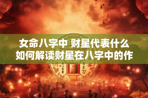 女命八字中 财星代表什么如何解读财星在八字中的作用
