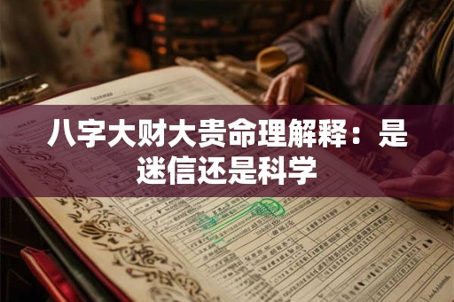 八字大财大贵命理解释：是迷信还是科学