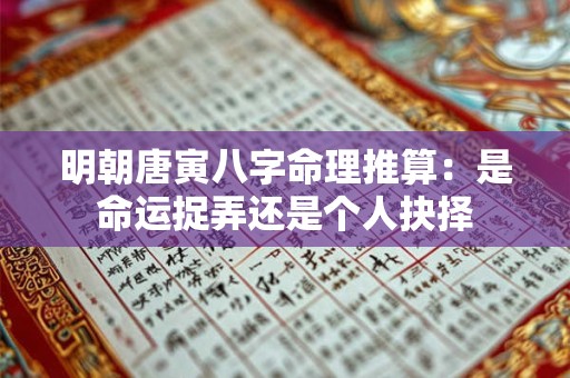 明朝唐寅八字命理推算：是命运捉弄还是个人抉择