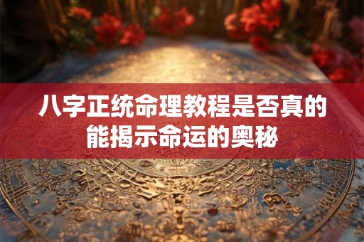 八字正统命理教程是否真的能揭示命运的奥秘