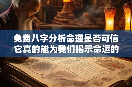 免费八字分析命理是否可信它真的能为我们揭示命运的奥秘吗
