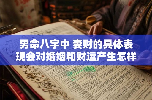 男命八字中 妻财的具体表现会对婚姻和财运产生怎样的影响