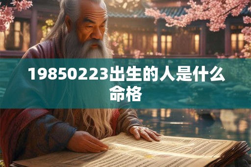 19850223出生的人是什么命格
