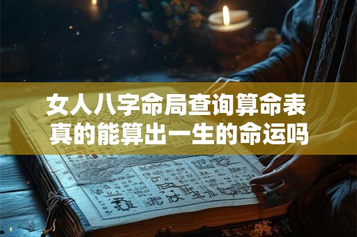 女人八字命局查询算命表 真的能算出一生的命运吗