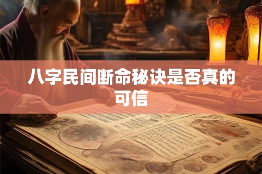 八字民间断命秘诀是否真的可信