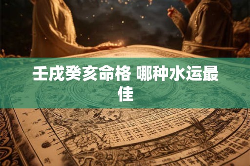 壬戌癸亥命格 哪种水运最佳