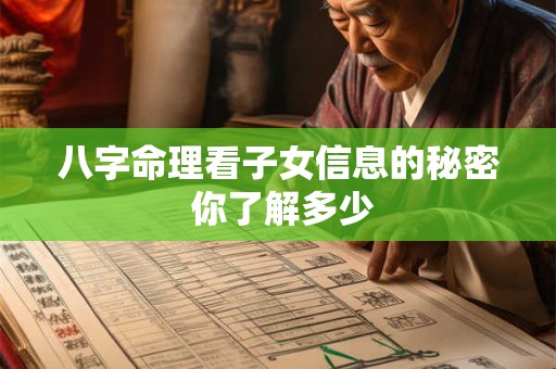 八字命理看子女信息的秘密 你了解多少