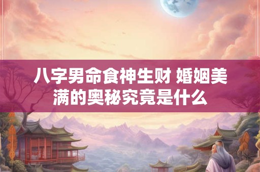 八字男命食神生财 婚姻美满的奥秘究竟是什么