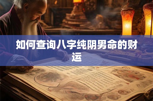 如何查询八字纯阴男命的财运