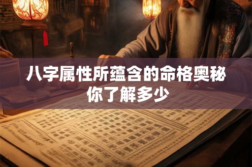 详细阅读:八字属性所蕴含的命格奥秘 你了解多少 八字属性所蕴含的命格奥秘 你了解多少
