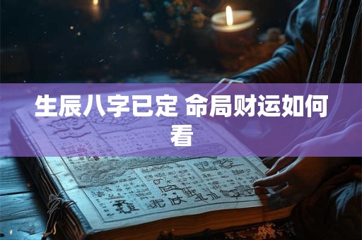 生辰八字已定 命局财运如何看