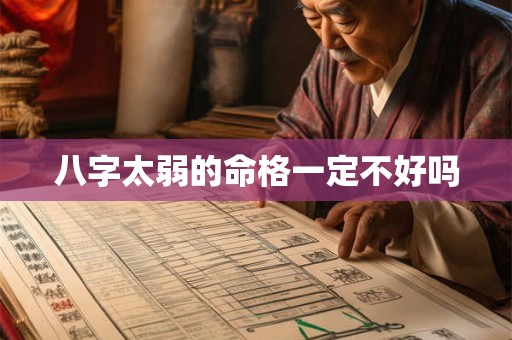 八字太弱的命格一定不好吗