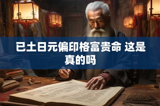已土日元偏印格富贵命 这是真的吗