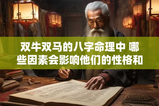 双牛双马的八字命理中 哪些因素会影响他们的性格和命运 双牛双马的八字命理中 哪些因素会影响他们的性格和命运
